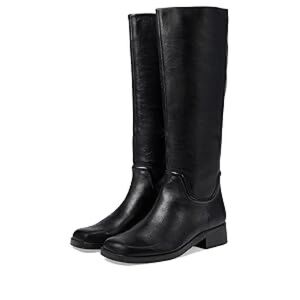 New Vince Dani Black Leather Tall Boots Size 7 M